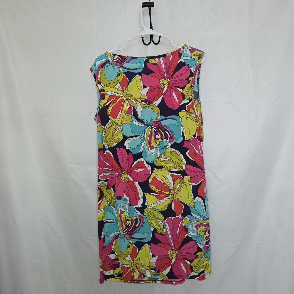 Trina Turk Sleeveless Floral Shift Dress in Vibrant Multi Womens Large #47 - Picture 4 of 6